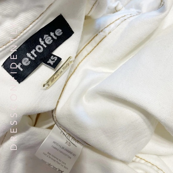 RETROFÊTE Dora Distressed Denim Shirt Jacket - Vintage White - Picture 10 of 10